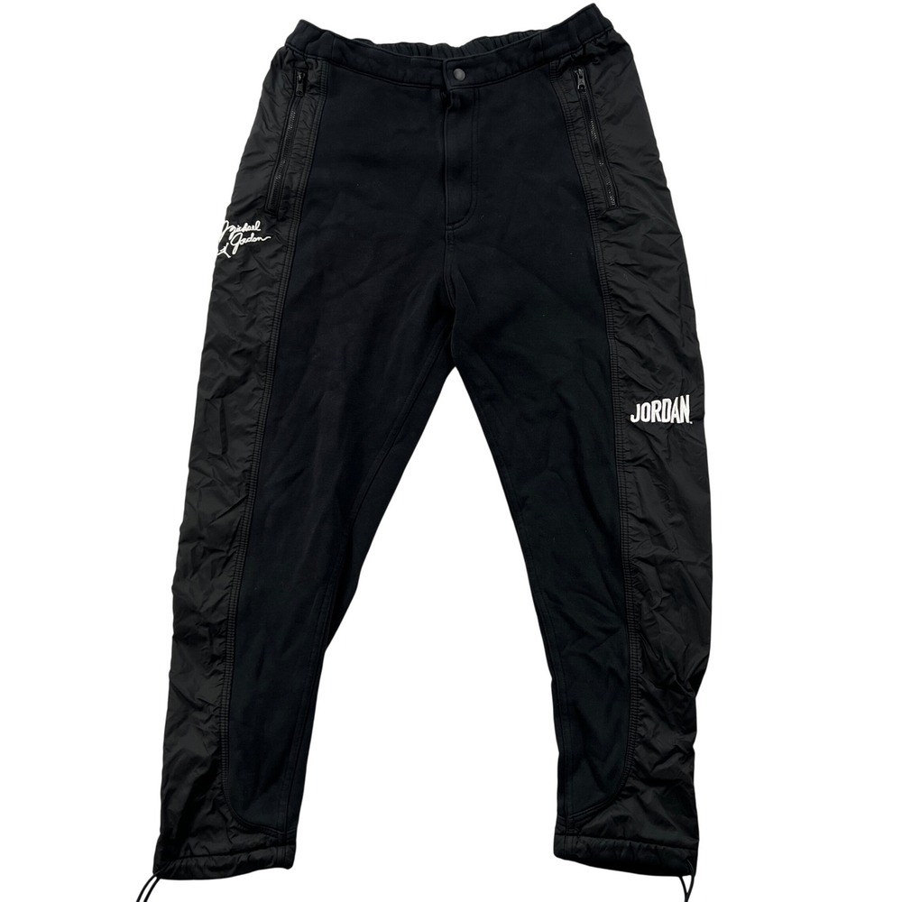 Nike Air Jordan Flight MVP Fleece Jogger Pants Mens M Black Nylon Chain Stitch